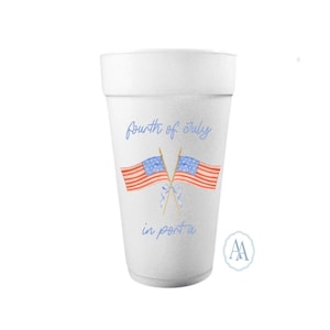 Personalisierte vierzigste Juli Styroporbecher | Fourth ofshirt und 20 Flaggen Styroporbecher für Geburtstage, Strandausflüge, Geschenke und mehr!