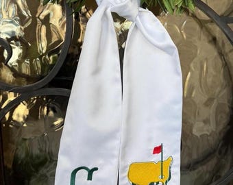 Monogrammed Golf Wreath Sash | Embroidered Masters Logo