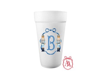 Personalized Nutcracker Holiday Cups | Custom Styrofoam Christmas Party Favors