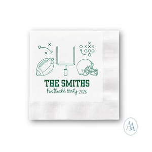Custom Football Party Napkins | Game Day Cocktail Napkins