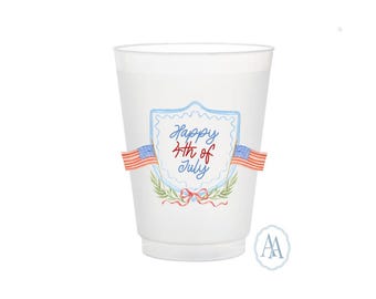 Custom 4th of July Crest Cups | Personalized Party Cups
