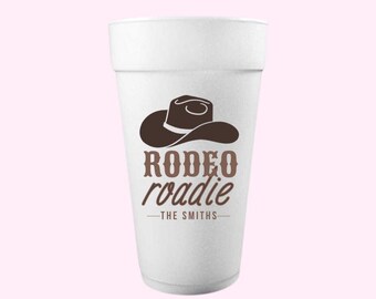 May include: White foam cup with a brown cowboy hat and the text "RODEO roadie -THE SMITHS- "