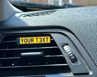 Custom Tiny Number Plate Car Vent Clip / Car Decor Accessory for Air Conditioning Vents