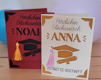 Personalizable Bachelor / Master / School Graduation Card with Graduation Cap