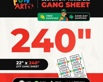 Bulk Custom DTF Gang Sheet | Wholesale Heat Transfers | Ready to Press Direct to Film