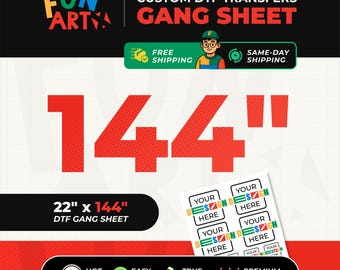 Fast Shipping Custom DTF Gang Sheet | Ready to Press Transfers | No Minimum