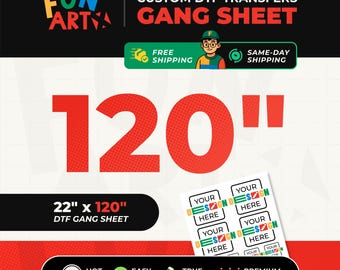 Vivid Full Color DTF Transfers | Custom Gang Sheet Iron On | Direct to Film