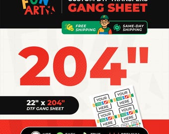Shirt Transfer Custom DTF Gang Sheet | Personalized Heat Print | Full Color Design