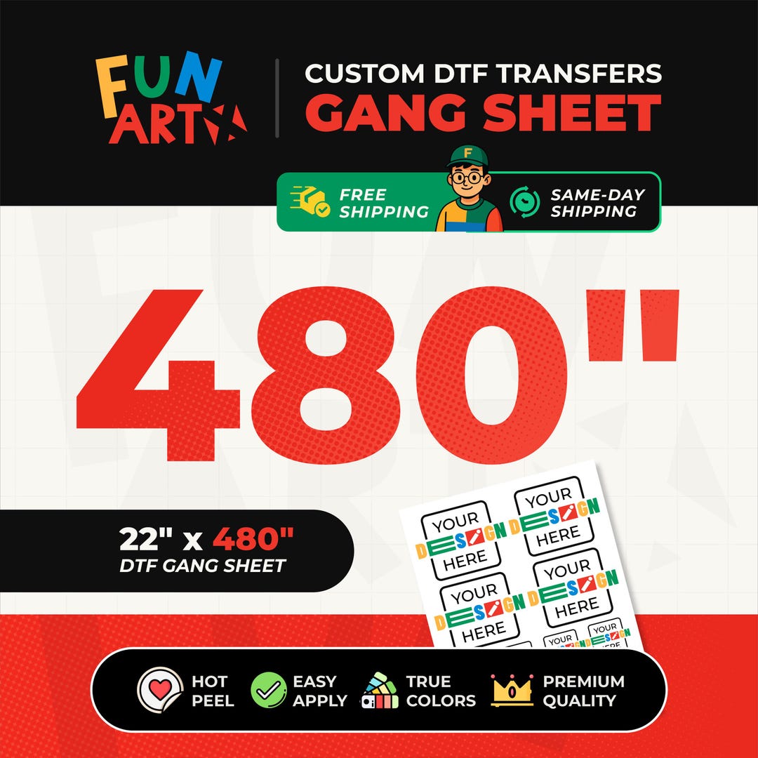 Custom DTF Transfers: Full Color Image, Ready to Press. Dtf Gang Sheet ...