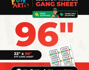 Full Color Custom DTF Print | Ready to Press Gang Sheet | High Resolution Transfer