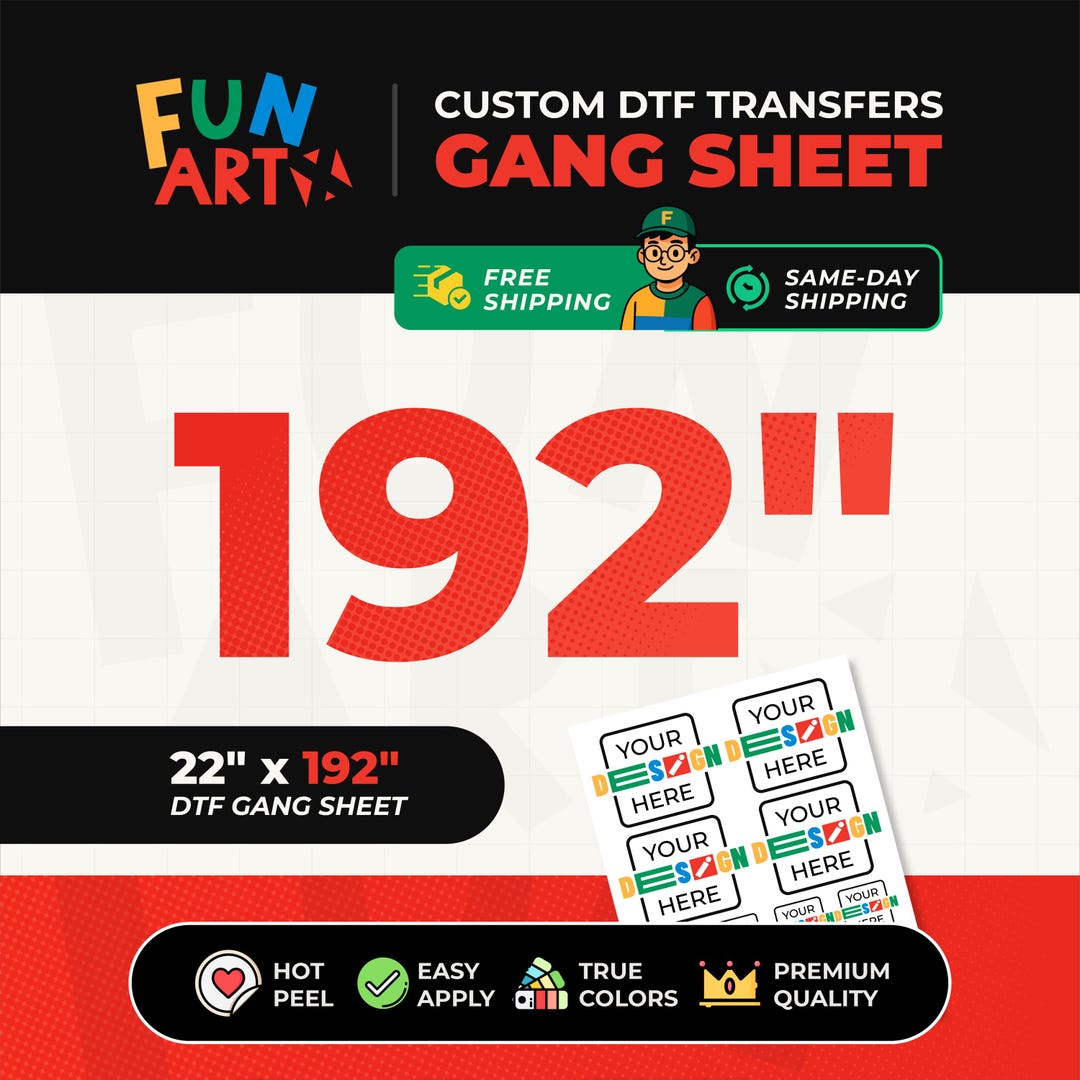 Premium Custom DTF Gang Sheet | Hot Peel Direct to Film | No Weed Heat ...