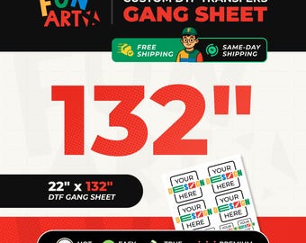 Bulk DTF Gang Sheet | Custom Full Color Transfer | Wholesale Prices