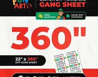 DTF Gang Sheet | Personalized Heat Transfer | Upload Art | Same Day Print