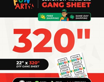 Ready to Press DTF Transfers: Custom Gang Sheet, Full Color, DTF Printing