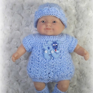 Padrão de crochê 2 - DOLL ROMPER cabe em bonecas Berenguer ou OOAK de 7 a 8 polegadas