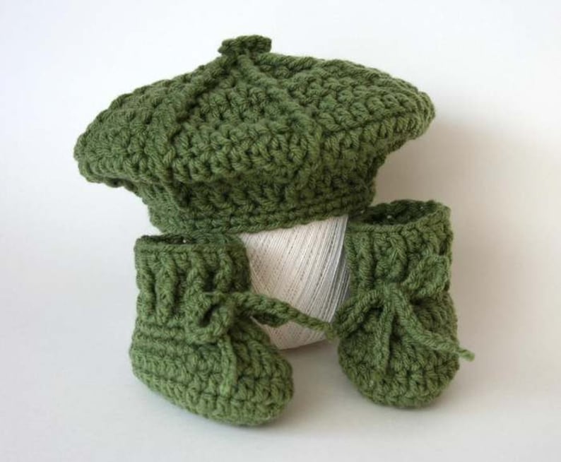 Easy Crochet Pattern for Baby Tam and Booties Newborn to 3 Etsy