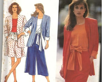 Simplicity 8271 Sewing Pattern, uncut vintage ~ sz 6-12  Easy Womens loose pants, top, slim skirt and unlined jacket