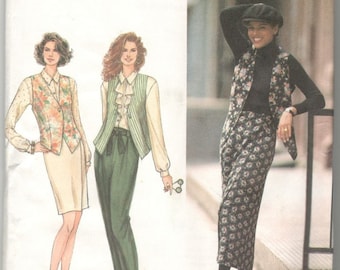 Simplicity 8669 Sewing Pattern, uncut vintage ~ sz 10-14 Womens Slim Skirt, Pants and Vest