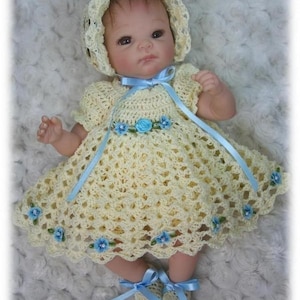 Crochet Pattern 6 - DRESS SET for 10 in. to 12 in. Baby Dolls