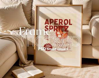 Minimalist Wooden Frame Mockup: Artwork & Poster Display (Digital Download)