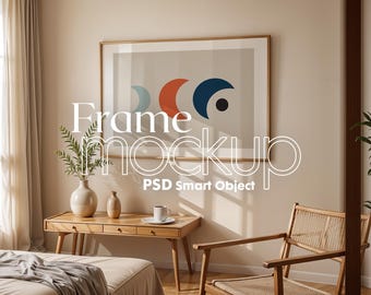 Scandinavian Frame Mockup PSD: Horizontal Poster Mockup (Digital Download)