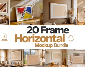 20 Horizontal Frame Mockup Bundle: Smart Object (Digital Download)