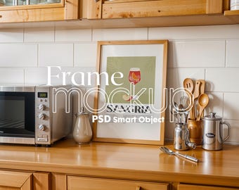 Kitchen Frame Mockup: DIN A Artwork, Wall Art (Digital Download)