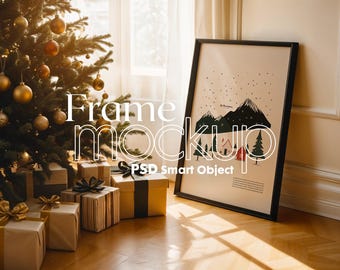 Christmas Frame Mockup: Poster Presentation PSD (Digital Download)