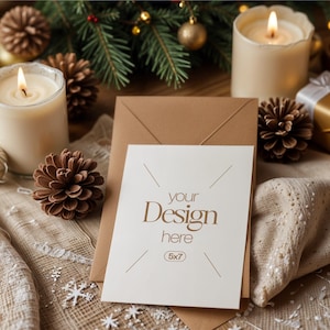 Christmas Card Mockup: White Blank PSD Template (Digital Download)