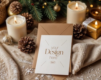 Christmas Card Mockup: White Blank PSD Template (Digital Download)
