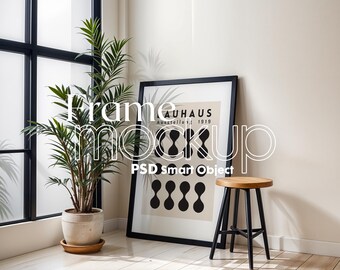 Minimalist Poster Frame Mockup: Artwork Smart Object (Digital Download)