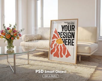 DIN A Frame Mockup PSD, Interior Wall Art (Digital Download)