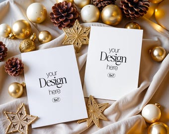 Christmas Card Mockup: White Blank PSD (Digital Download)