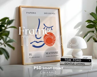 Minimalist Wooden Frame Mockup: Artwork & Poster Display (Digital Download)