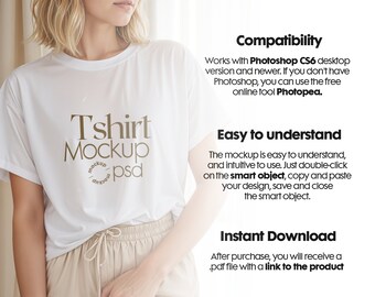 Gildan 64000 White T-shirt Mockup PSD