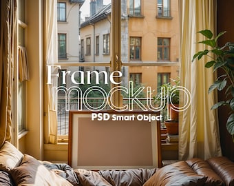 Scandinavian Frame Mockup PSD: Horizontal Poster Mockup (Digital Download)
