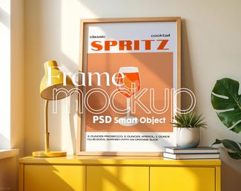 Minimalist Wooden Frame Mockup: Artwork & Poster Display (Digital Download)