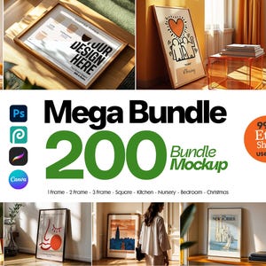 200+ Frames Mockup PSD Bundle: Wall Art Mockups for Designers