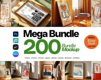 200+ Frames Mockup PSD Bundle: Wall Art Mockups for Designers