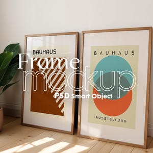2 Bilderrahmen Mockup PSD, Mockup Rahmen, Doppelrahmen Mockup, 2er Set MockUp, Wand Kunst Display, Poster Mockup, Innenwand Poster Mockup PSD