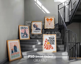 Gallery Wall Frame Mockup Set: Digital Art Display (PSD Download))