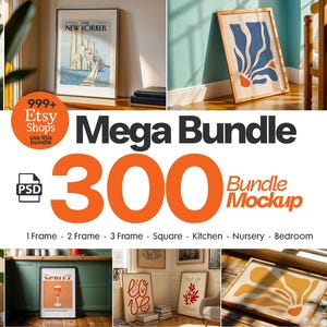 300+ Frames Mockup PSD Bundle-Set, Rahmen Mockup Bundle, 300+ PSD Wand Mockup Rahmen, PSD Frames Bundle, Mega Bundle Frames Mockup