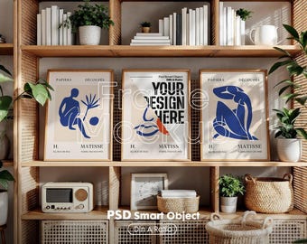 Vertical Gallery Frame Mockup Set: Digital Art Display (PSD Download)