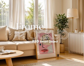 Minimalist Poster Frame Mockup: Artwork Display (Digital Download)
