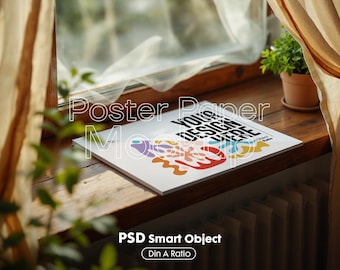 Vertical Poster Mockup PSD: Smart Object, Din A Ratio (Digital Download)