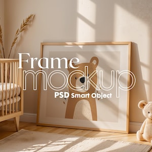 Kinderzimmer Horizontale Rahmen Mockup: Home Interior PSD (Digitaler Download)