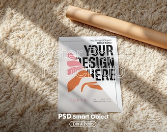 Vertical Poster Mockup PSD: DIN A Ratio, Smart Object (Digital Download)