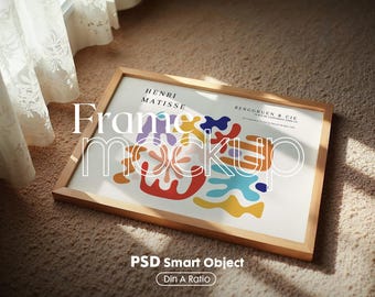 Scandinavian Frame Mockup PSD: Horizontal Poster Display (Digital Download)