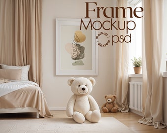 Kinderzimmer Bilderrahmen Mockup: Home Interior PSD, Wand Poster Mockup