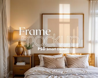 Scandinavian Frame Mockup PSD: Horizontal Poster Mockup (Digital Download)